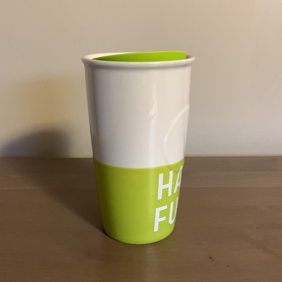 Starbucks “Dot Collection” Half Full Green and White Ceramic To Go Mug - Picture 5 of 8